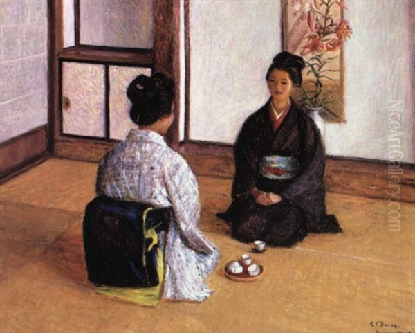 The Visit Oil Painting by Lilla Calbot Perry