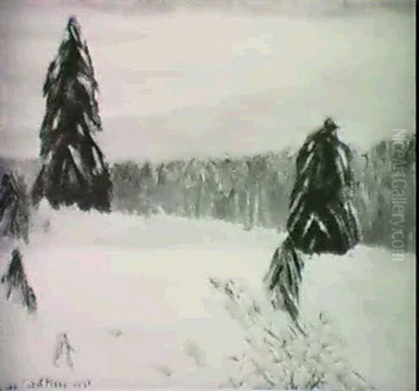 Winter Twilight Oil Painting by Lilla Calbot Perry