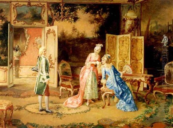 A Letter From A Suitor Oil Painting by Franz Von Persoglia