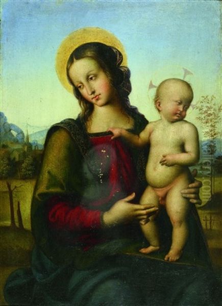 Madonna Mit Kind Oil Painting by Pietro Vannucci Perugino