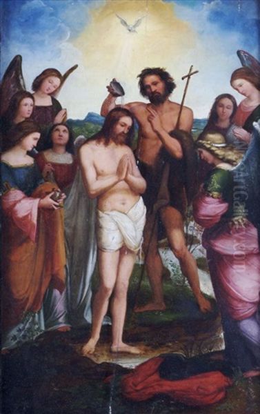 The Baptism Of Christ Oil Painting by Pietro Vannucci Perugino