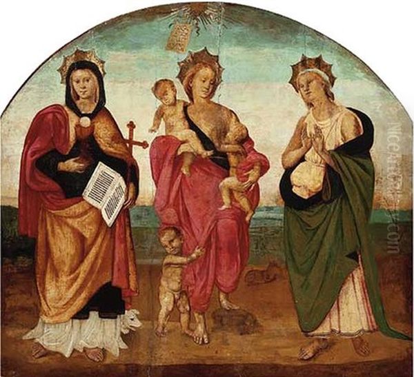 Faith, Hope And Charity Oil Painting by Pietro Vannucci Perugino