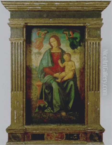 Madonna Incoronata Col Bambino Oil Painting by Pietro Vannucci Perugino