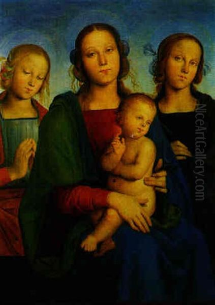 Maria Mit Dem Kind Und Zwei Heiligen Oil Painting by Pietro Vannucci Perugino
