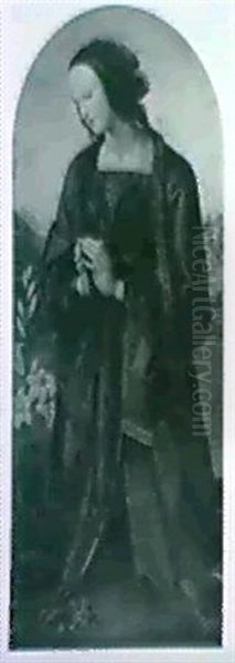 Madonna With A Lily Oil Painting by Pietro Vannucci Perugino