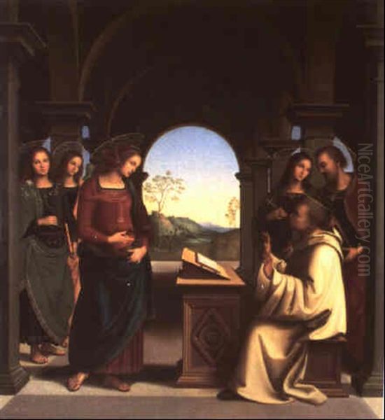 No Title Given (vienna Porcelain Plaque) Oil Painting by Pietro Vannucci Perugino