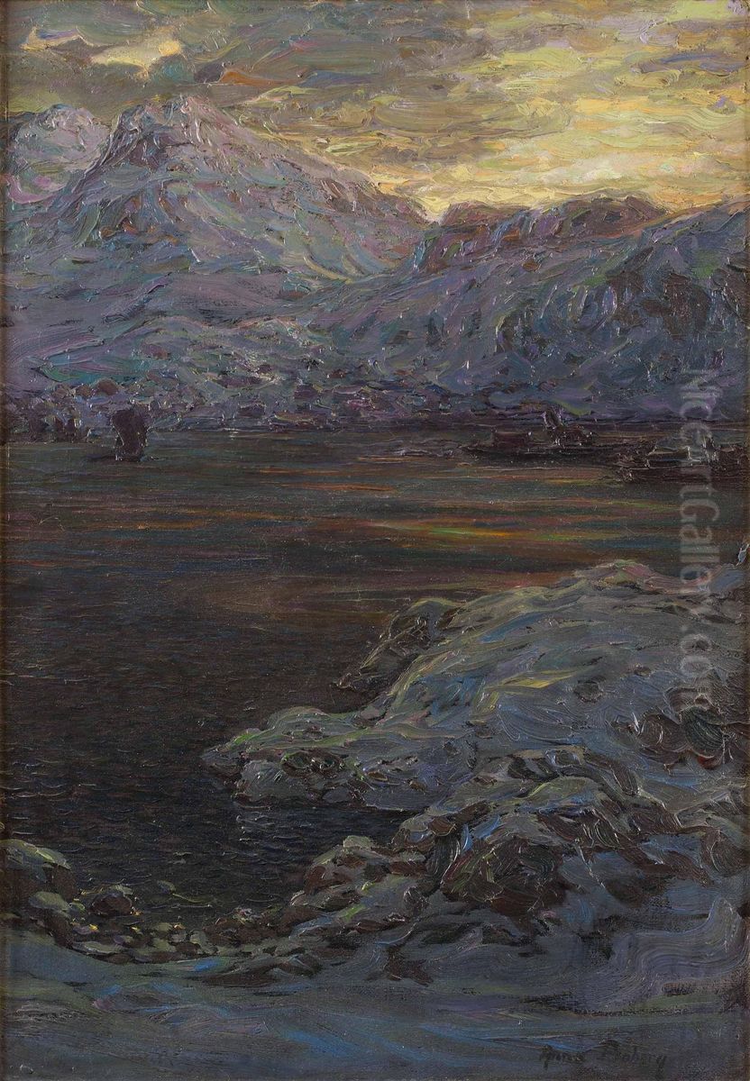 Bergslandskap Oil Painting by Anna Katarina Boberg