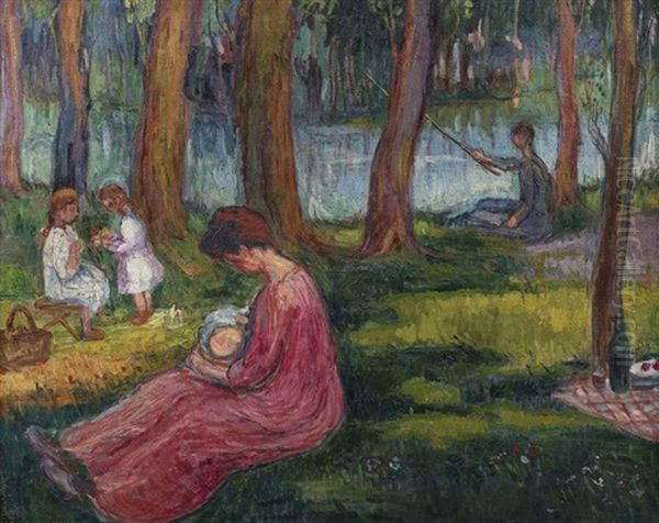 Le Pique Nique Oil Painting by Jean Misceslas Peske