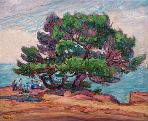 Pejzaz Z La Faviere Oil Painting by Jean Misceslas Peske