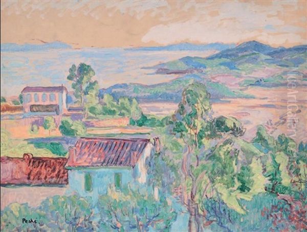 Paysage Mediterraneen (les Maures) Oil Painting by Jean Misceslas Peske