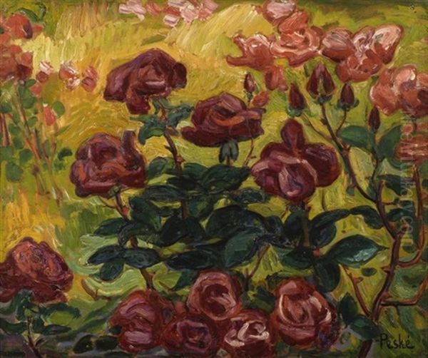 Roses Oil Painting by Jean Misceslas Peske