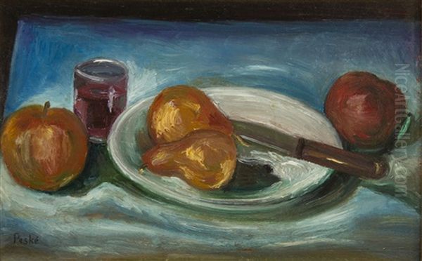 Still Life With Fruits Oil Painting by Jean Misceslas Peske