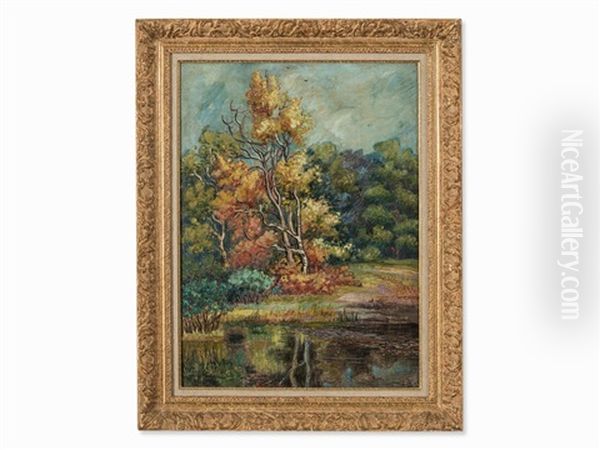 Autumn Landscape Oil Painting by Jean Misceslas Peske