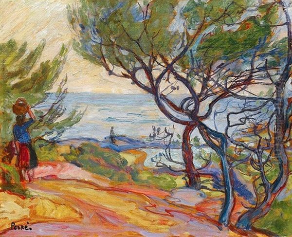 Le Mans L'estaque - Cote Mediterraneenne Oil Painting by Jean Misceslas Peske