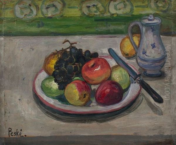 Nature Morte Aux Fruits Oil Painting by Jean Misceslas Peske
