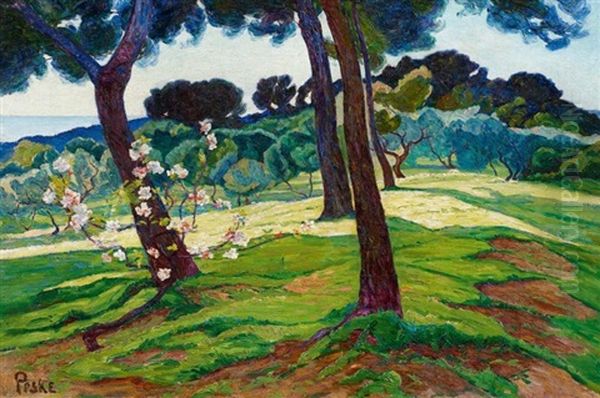 Ohne Titel (landschaft) Oil Painting by Jean Misceslas Peske