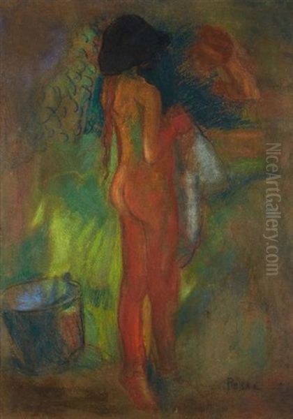 Nu Au Bain Oil Painting by Jean Misceslas Peske