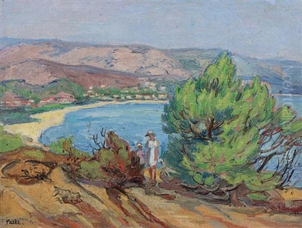 Fillettes En Bord De Mer Oil Painting by Jean Misceslas Peske