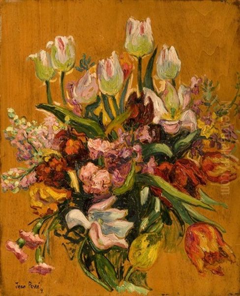 Bouquet Of Flowers Oil Painting by Jean Misceslas Peske
