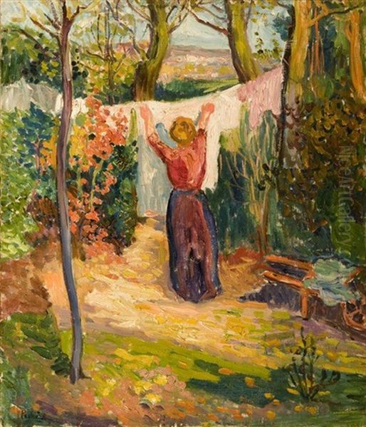 Morning, In The Garden Oil Painting by Jean Misceslas Peske