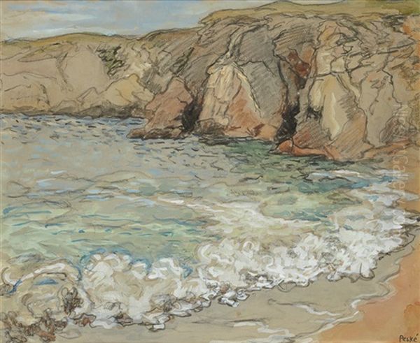 Cote Rocheuse Oil Painting by Jean Misceslas Peske