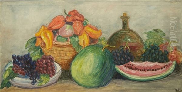 Still Life With Fruits Oil Painting by Jean Misceslas Peske