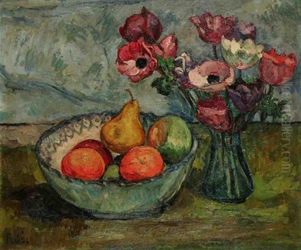 Nature Morte A La Corbeille De Fruit Oil Painting by Jean Misceslas Peske
