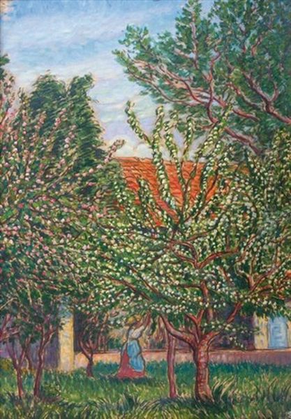 Femme Au Verger Oil Painting by Jean Misceslas Peske