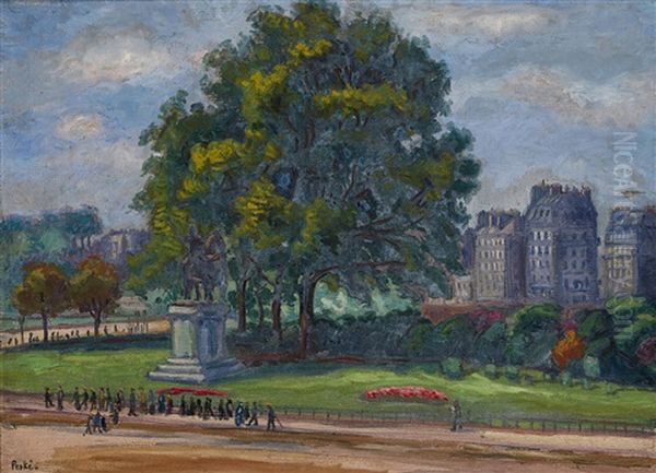 View From 39 Boulevard St. Jacques, Paris Oil Painting by Jean Misceslas Peske