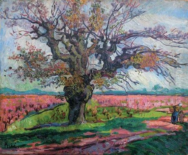 Arbre Dans Les Vignes Oil Painting by Jean Misceslas Peske