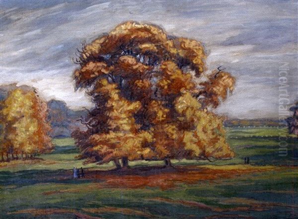 Le Parc D'allonville Pres D'amiens Oil Painting by Jean Misceslas Peske