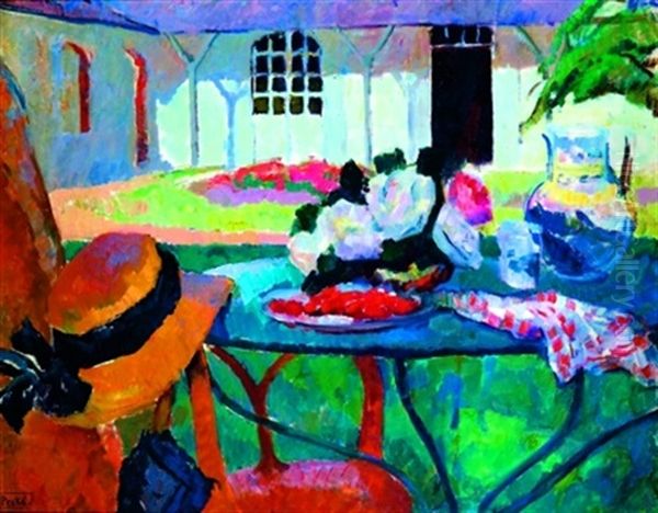 Le Gouter Au Jardin Oil Painting by Jean Misceslas Peske