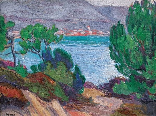 La Plage Au Lavandou Oil Painting by Jean Misceslas Peske