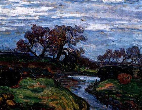 Les Bords Du Ruisseau, Var Oil Painting by Jean Misceslas Peske