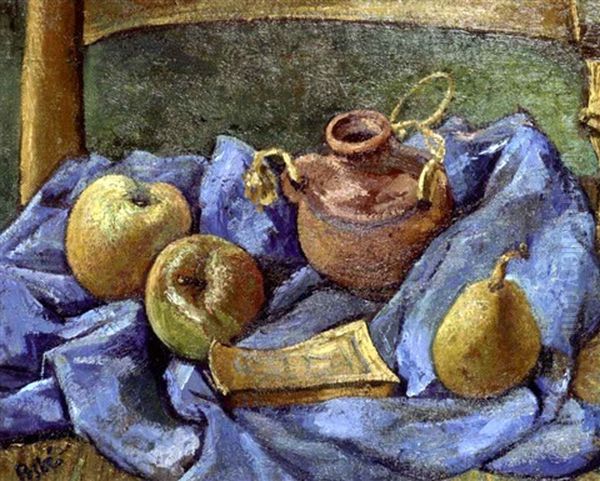 Nature Morte Au Drap Bleu Oil Painting by Jean Misceslas Peske