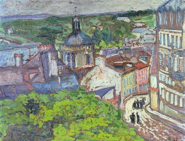 Rue De La Coutellerie, Pontoise Oil Painting by Jean Misceslas Peske