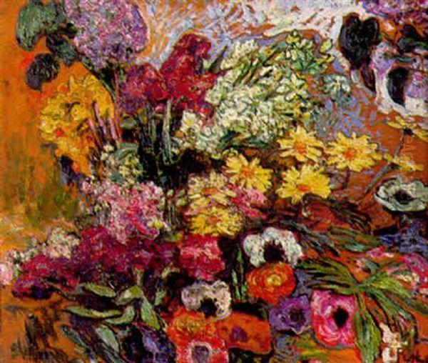 Jardin En Fleurs Oil Painting by Jean Misceslas Peske