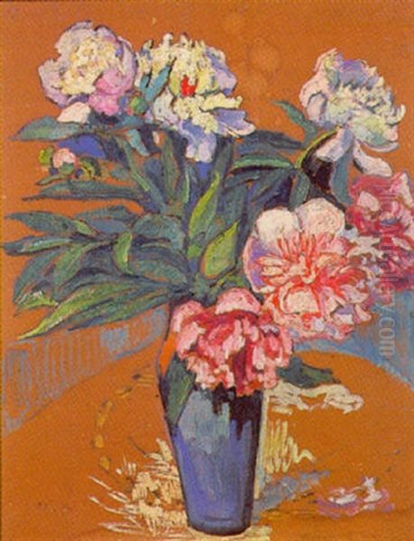 Pivoines Dans Un Vase Oil Painting by Jean Misceslas Peske
