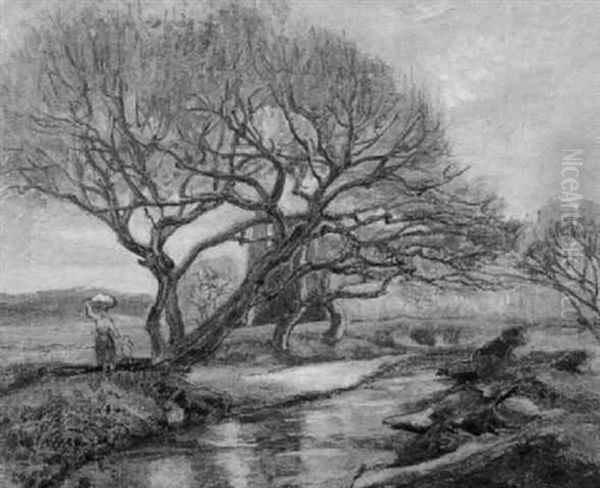 Sous Les Arbres - Le Banc Oil Painting by Jean Misceslas Peske