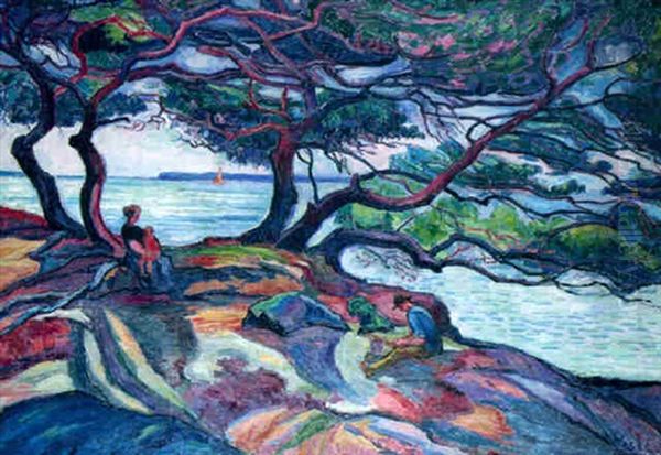 Paysage De Bord De Mer Oil Painting by Jean Misceslas Peske