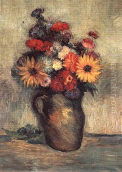 Bouquet Compose Oil Painting by Jean Misceslas Peske