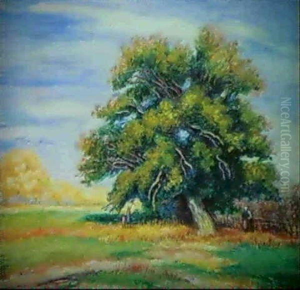 Le Grand Chene Solitaire Oil Painting by Jean Misceslas Peske