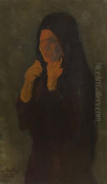 La Veuve Oil Painting by Adolphe Peterelle