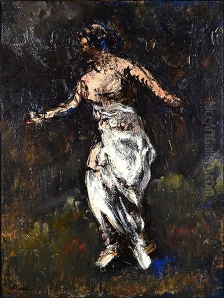 Isadora Duncan (envol) Oil Painting by Adolphe Peterelle