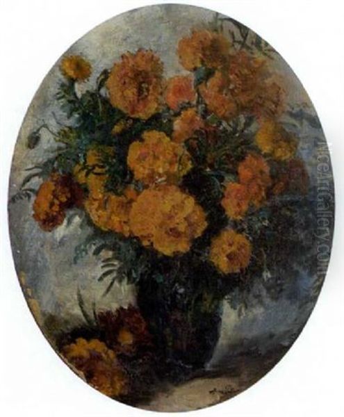 Sommerblumenstraus Oil Painting by Anna Peters