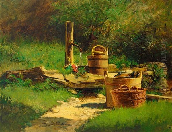 Gartenidyll Oil Painting by Pietronella Peters