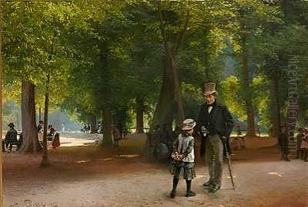 Fra Rosenborghave Oil Painting by Edvard Frederik Petersen