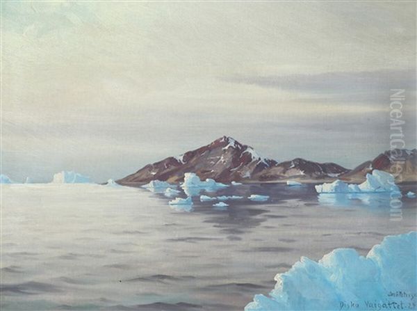 Landscape From Greenland Oil Painting by Emanuel A. Petersen