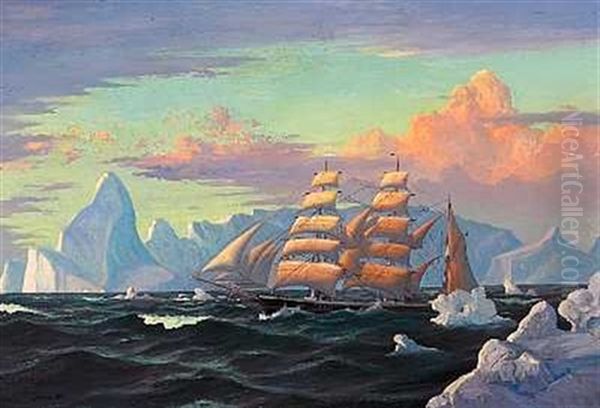 Parti Fra Gronland Med Sejlskibet "thorvaldsen" Oil Painting by Emanuel A. Petersen