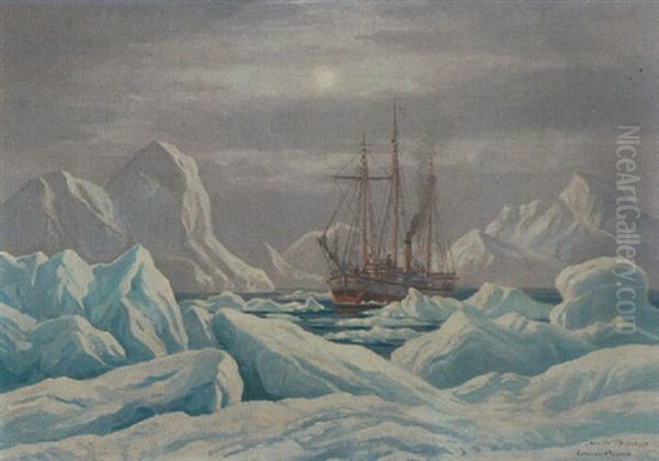 Arctik I Diskobugten Oil Painting by Emanuel A. Petersen
